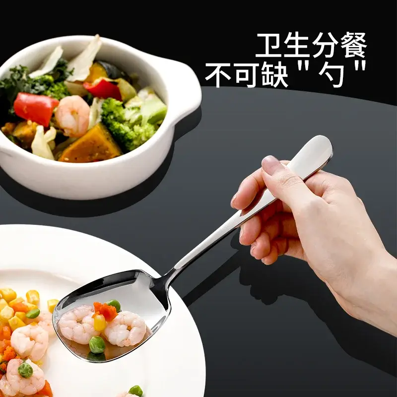 Long-Handle Stainless Steel Serving Spoon