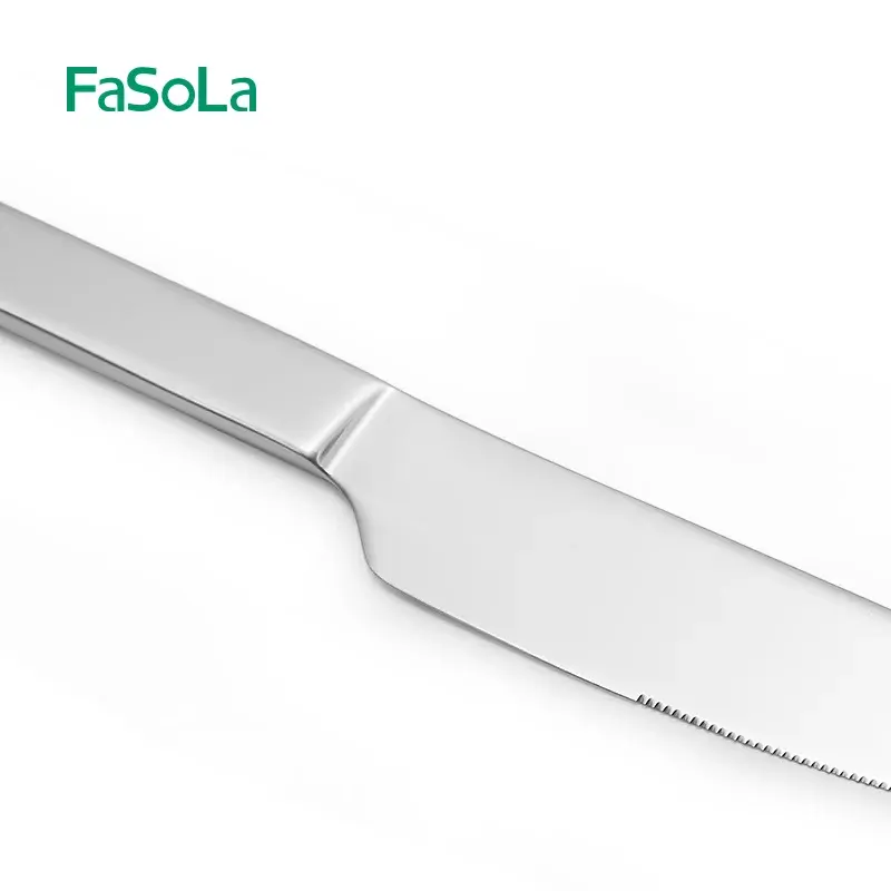 Stainless Steel Western Cutlery with Ceramic Plate