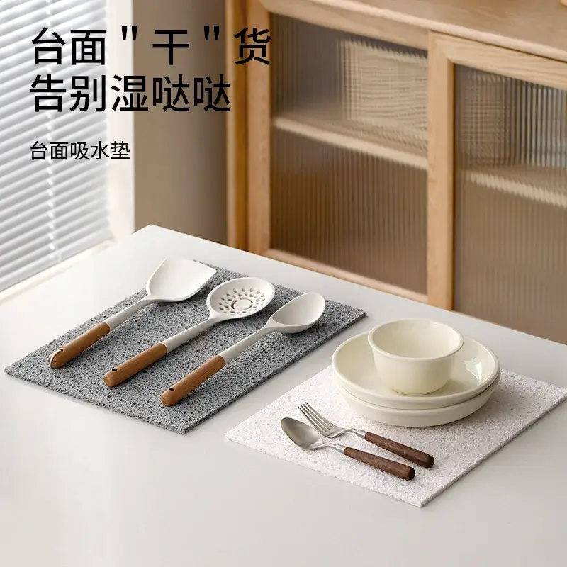 厨房台面吸水垫木浆棉餐具碗盘沥水垫