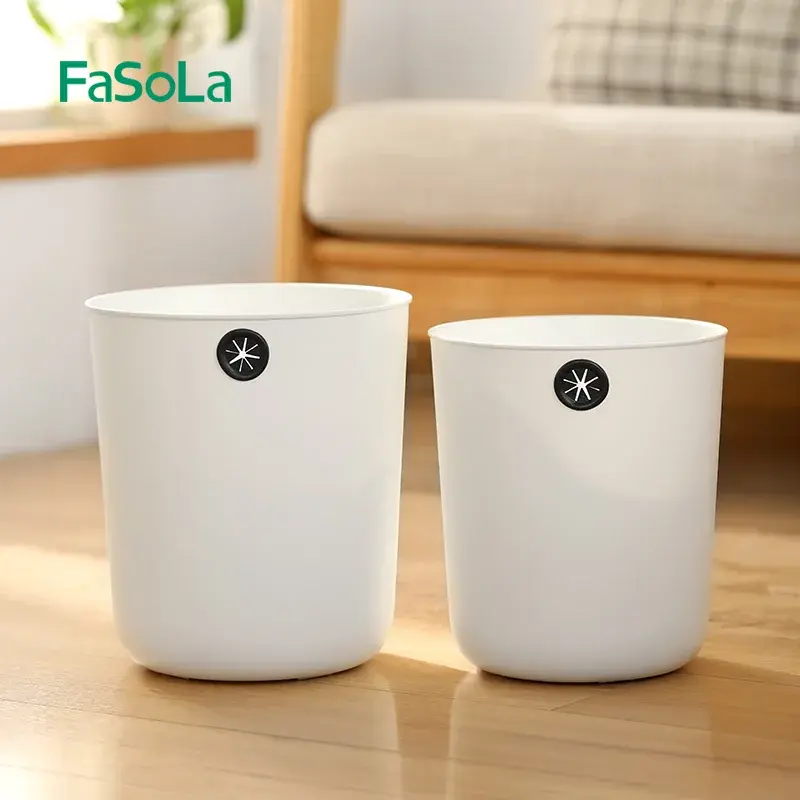 Round Open-Top Trash Bin