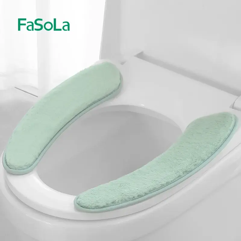 Thick Plush Adhesive Toilet Seat Cover