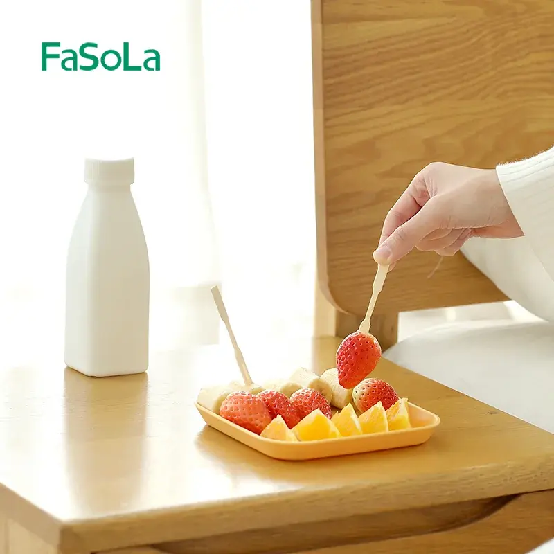 Disposable Bamboo Fruit Forks, 200 Pieces